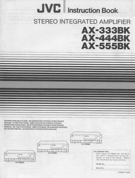 JVC AX-333BK/AX-444BK/AX-555BK Bedienungsanleitung