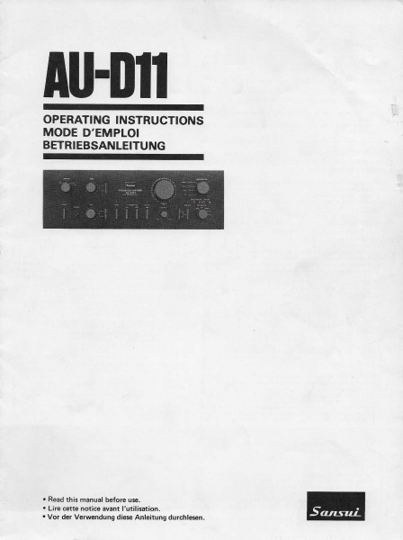 Sansui AU-D11 Bedienungsanleitung