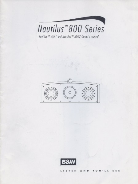 B&amp;W Nautilus HTM1 / HTM2 Bedienungsanleitung