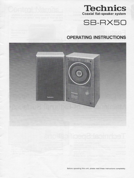 Technics SB-RX50 Bedienungsanleitung