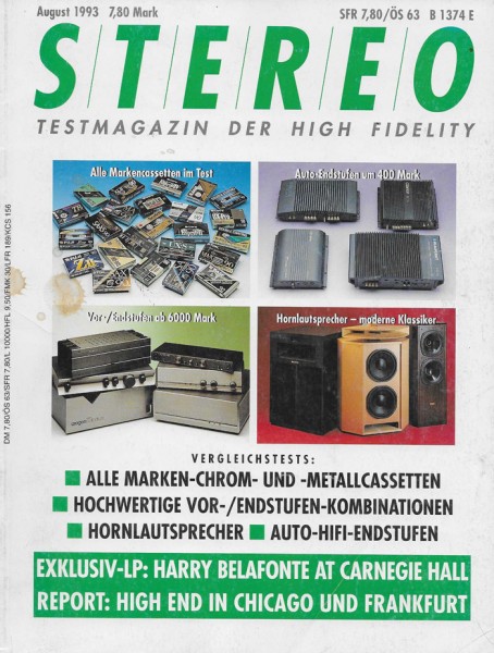 Stereo 8/1993 Zeitschrift
