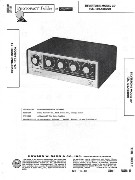 Silvertone 29 - Photofact - Schematic Set 487/Folder 12