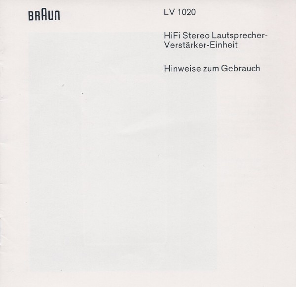 Braun LV 1020 Bedienungsanleitung