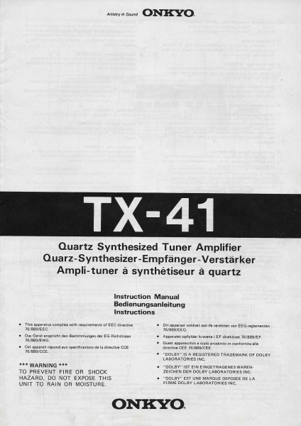 Onkyo TX-41 Bedienungsanleitung