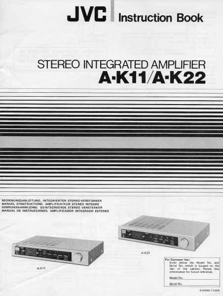 JVC A-K11/A-K22 Bedienungsanleitung