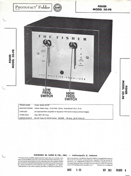 Fisher 50-PR - Photofact - Schematic Set 262/Folder 8