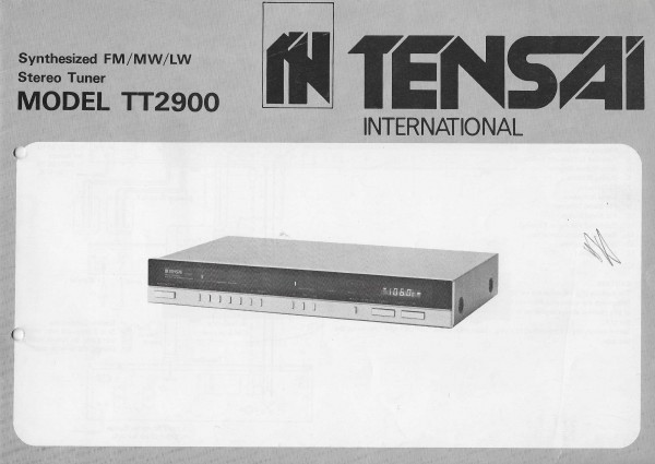 Tensai Model TT2900 Bedienungsanleitung