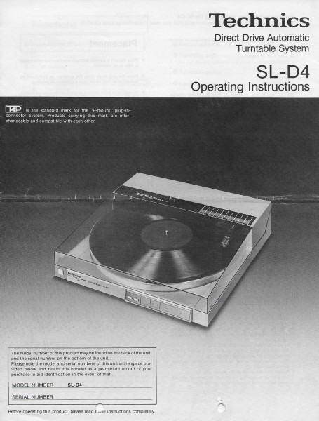 Technics SL-D4 Bedienungsanleitung