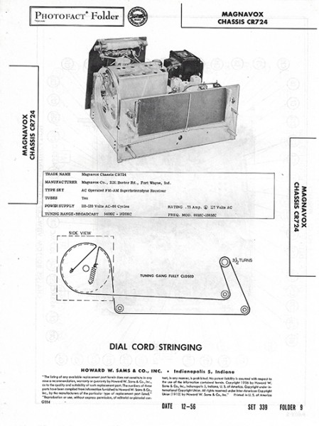 Magnavox Chassis CR724 - Photofact - Schematic Set 339/Folder 9
