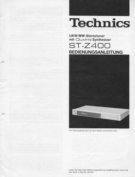 Technics ST-Z400 Bedienungsanleitung