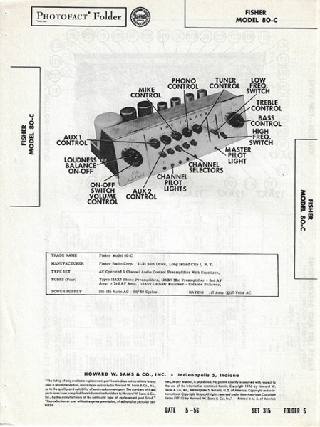 Fisher 80-C - Photofact - Schematic Set 315/Folder 5