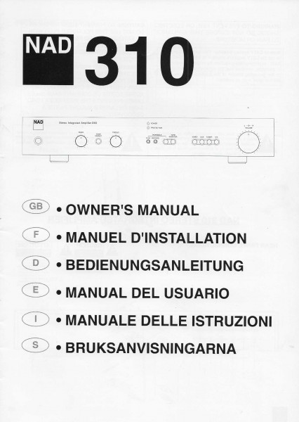 NAD 310 Bedienungsanleitung