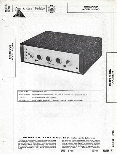 Sherwood S-1060 - Photofact - Schematic Set 469/Folder 18
