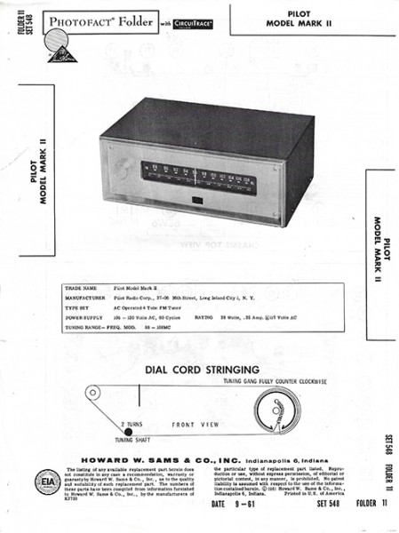 Pilot MARK II - Photofact - Schematic Set 548/Folder 11