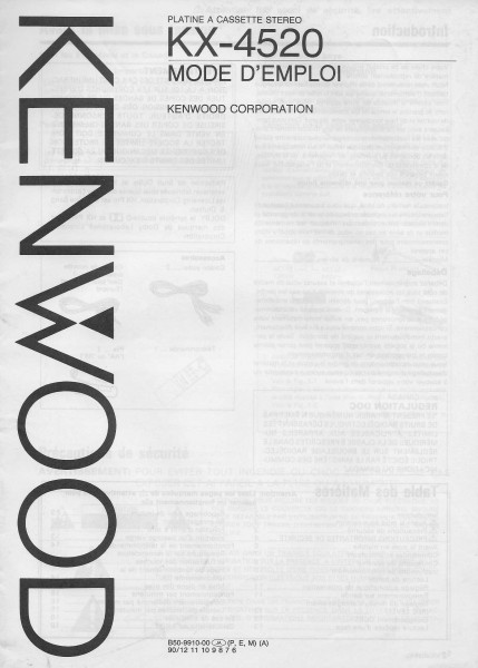 Kenwood KX-4520 Bedienungsanleitung