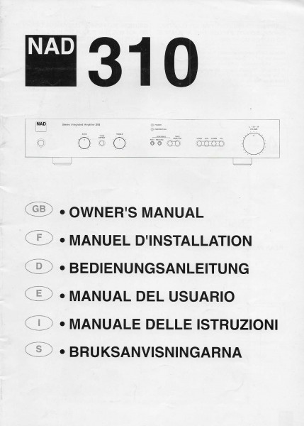 NAD 310 Bedienungsanleitung