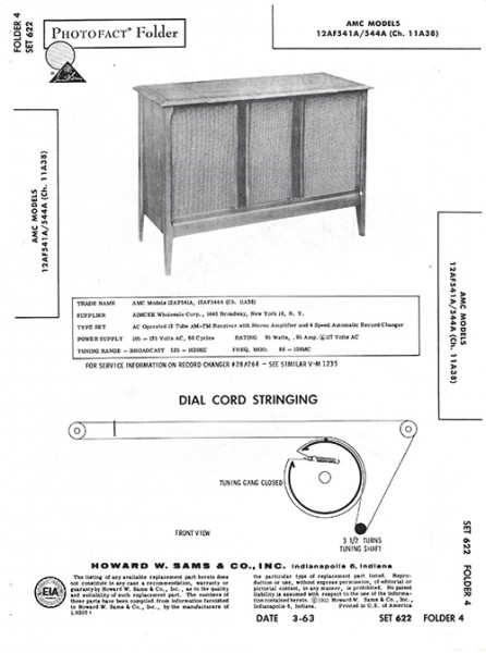 AMC 12AF541A/544A - Photofact - Schematic Set 622/Folder 4