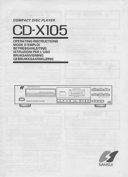 Sansui CD-X105 Bedienungsanleitung