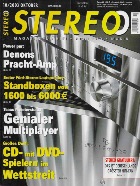 Stereo 10/2003 Zeitschrift