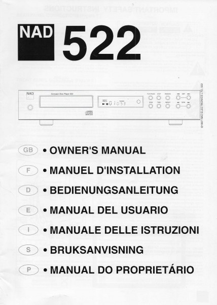 NAD 522 Bedienungsanleitung