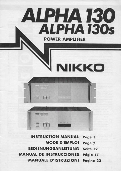 Nikko Alpha 130/s Bedienungsanleitung