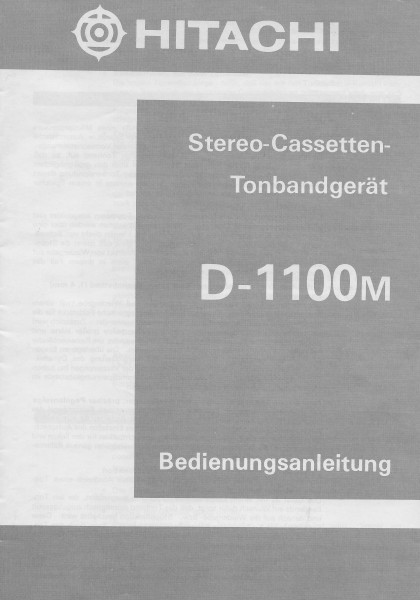 Hitachi D-1100M Bedienungsanleitung
