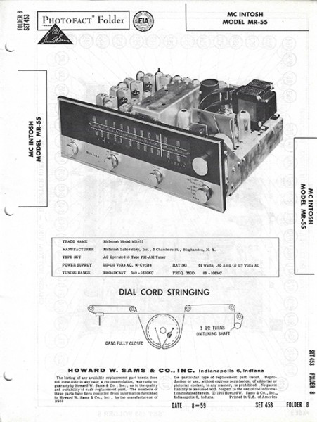 McIntosh MR-55 - Photofact - Schematic Set 453/Folder 8