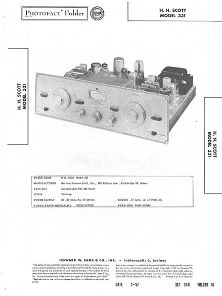Scott 331 - Photofact - Schematic Set 346/Folder 14