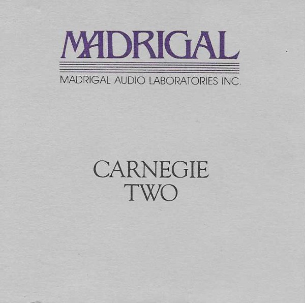 Madrigal Carnegie Two Bedienungsanleitung