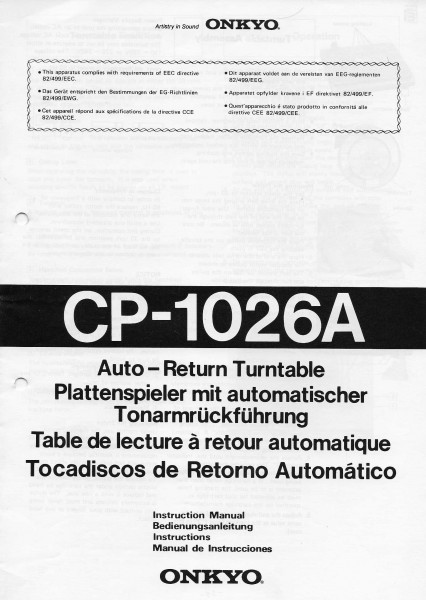 Onkyo CP-1026A Bedienungsanleitung