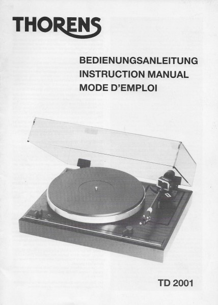Thorens TD 2001 Bedienungsanleitung