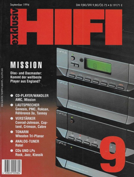 Hifi Exklusiv 9/1994 Zeitschrift