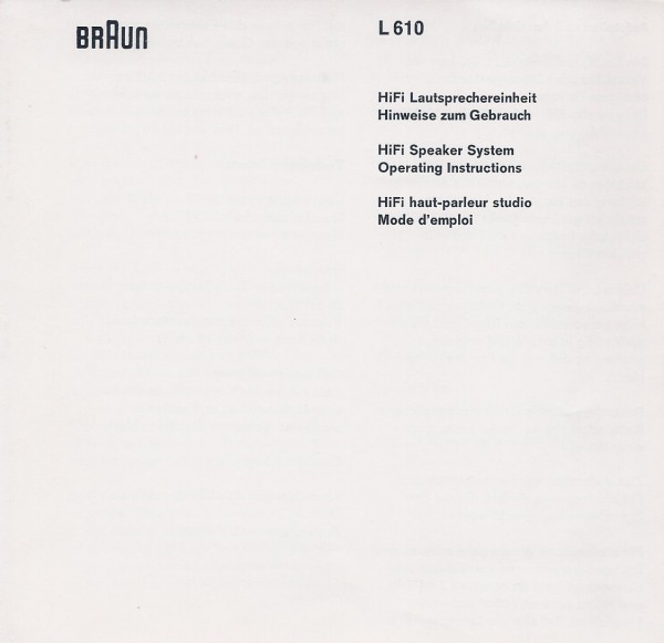 Braun L 610 Bedienungsanleitung