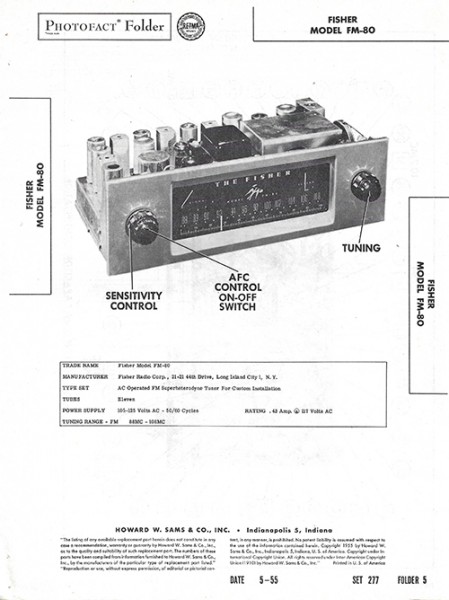 Fisher FM-80 - Photofact - Schematic Set 277/Folder 5