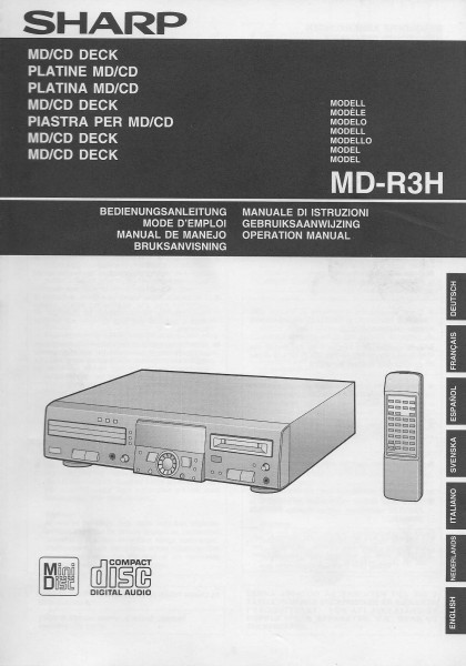 Sharp MD-R3H Bedienungsanleitung