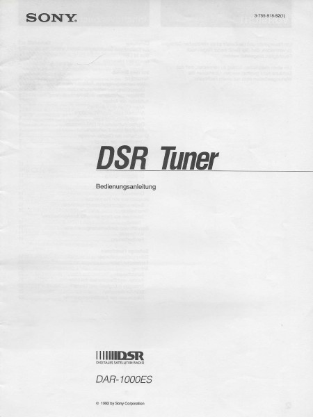 Sony DAR-1000ES Bedienungsanleitung