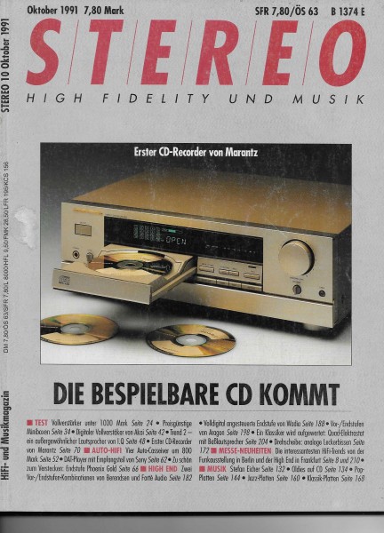 Stereo 10/1991 Zeitschrift