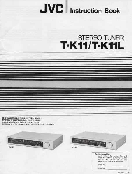JVC T-K11/L Bedienungsanleitung