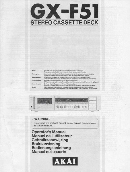 Akai GX-F51 Bedienungsanleitung