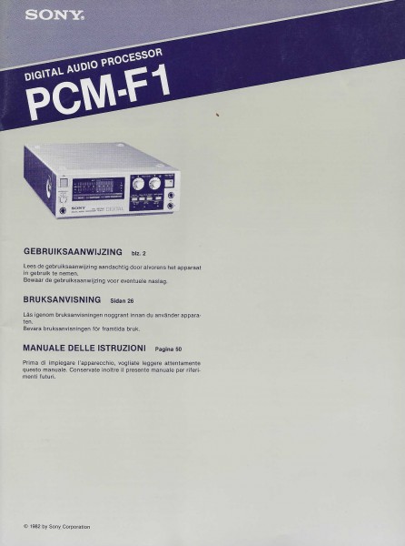 Sony PCM-F1 Bedienungsanleitung