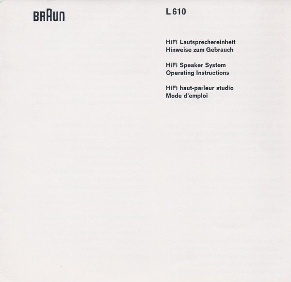 Braun L 610 Bedienungsanleitung