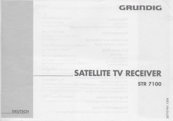 Grundig STR 7100 Bedienungsanleitung