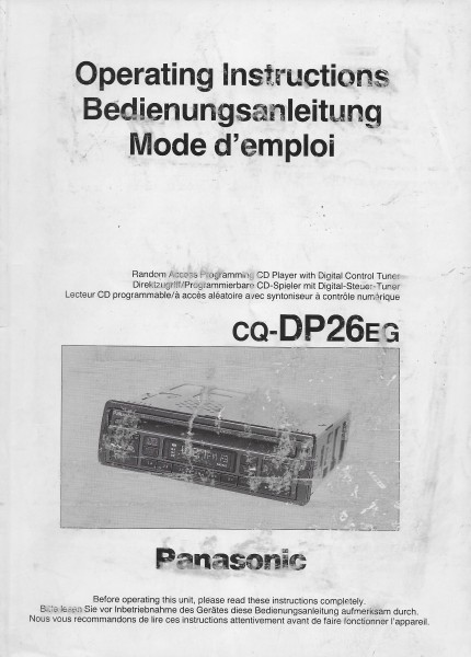 Panasonic CQ-DP26EG Bedienungsanleitung