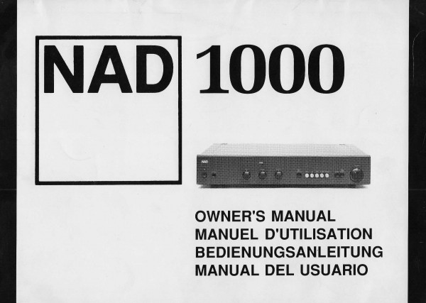 NAD 1000 Bedienungsanleitung