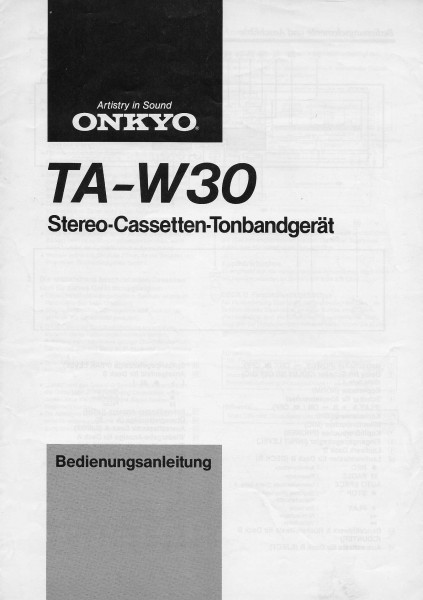 Onkyo TA-W30 Bedienungsanleitung