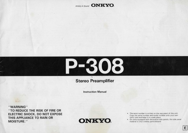 Onkyo P-308 Bedienungsanleitung