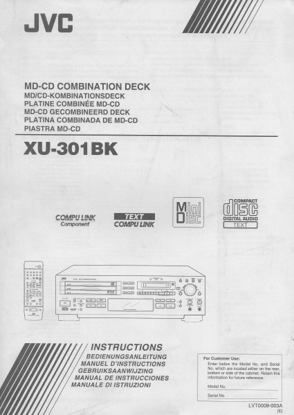 JVC XU-301BK Bedienungsanleitung