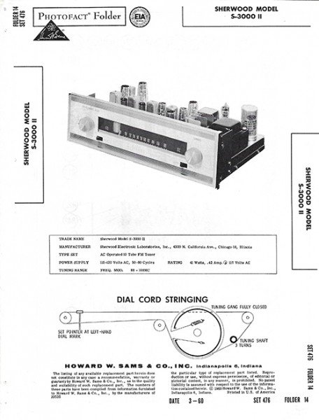 Sherwood S-3000II - Photofact - Schematic Set 476/Folder 14