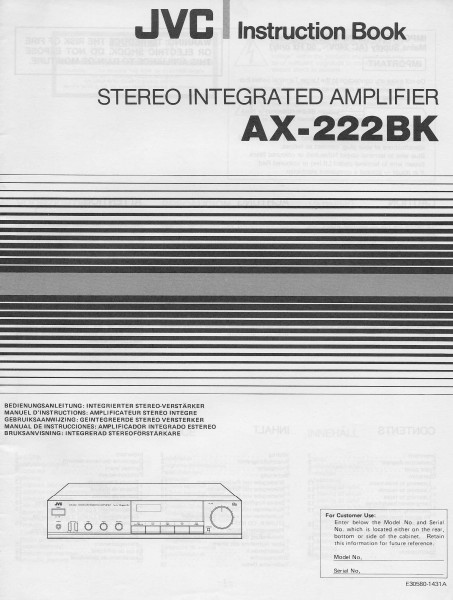 JVC AX-222BK Bedienungsanleitung