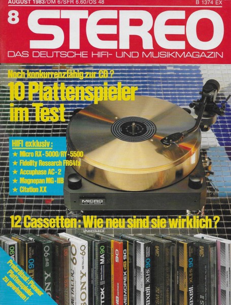 Stereo 8/1983 Zeitschrift